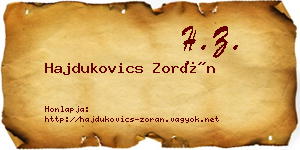 Hajdukovics Zorán névjegykártya